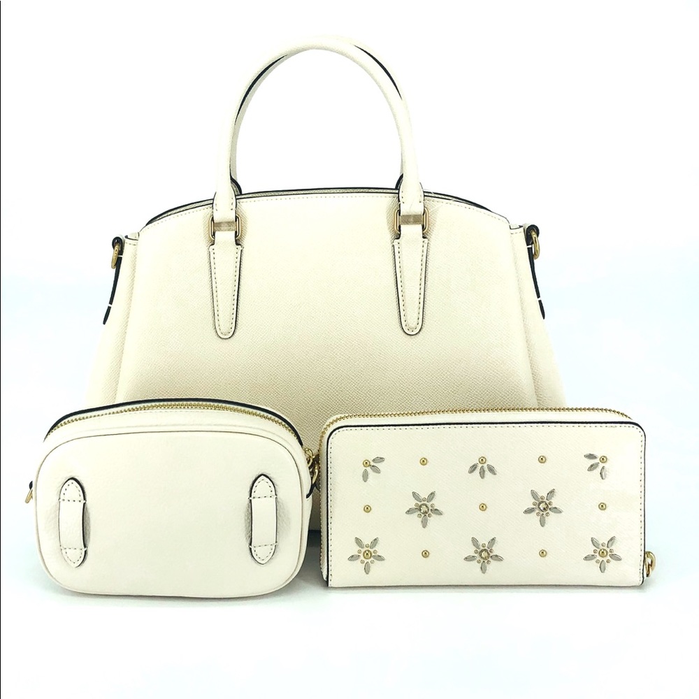 3PCS Coach Stud Sage Carryall Wallet Belt Bag - Picture 4 of 8